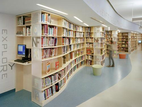 stonres flooring in library